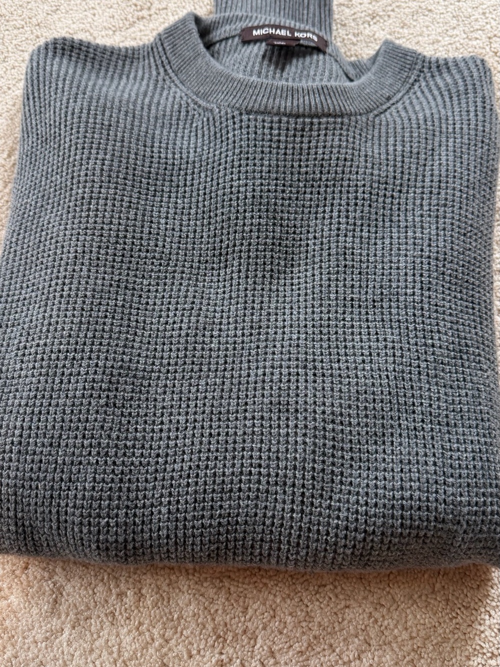 Michael Kors Men's Gray Textured Crewneck Sweater
